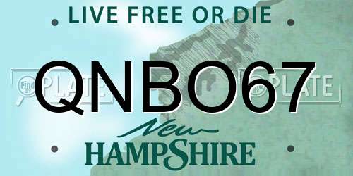 QNBO67 New Hampshire License Plate