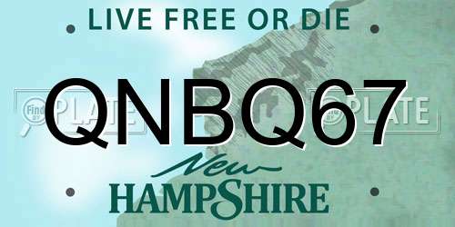 QNBQ67 New Hampshire License Plate