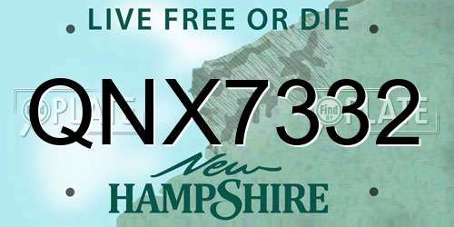 QNX7332 New Hampshire License Plate