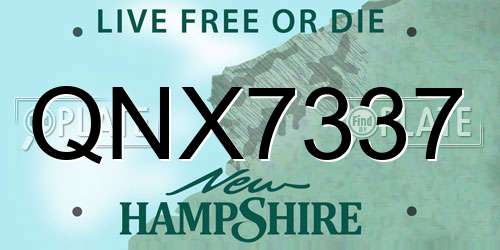 QNX7337 New Hampshire License Plate