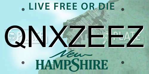 QNXZEEZ New Hampshire License Plate