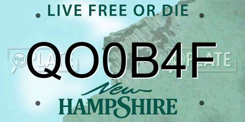 QO0B4F New Hampshire License Plate