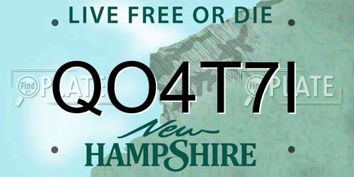 QO4T7I New Hampshire License Plate