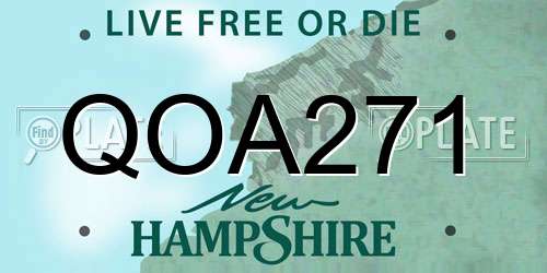 QOA271 New Hampshire License Plate