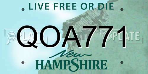 QOA771 New Hampshire License Plate