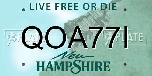 QOA77I New Hampshire License Plate
