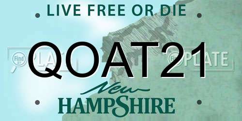 QOAT21 New Hampshire License Plate