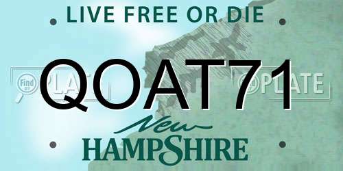 QOAT71 New Hampshire License Plate
