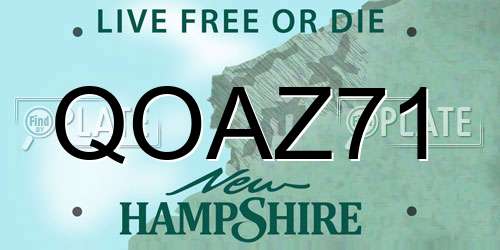 QOAZ71 New Hampshire License Plate