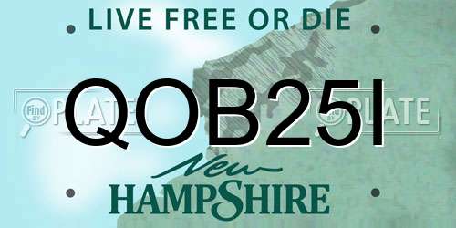 QOB25I New Hampshire License Plate