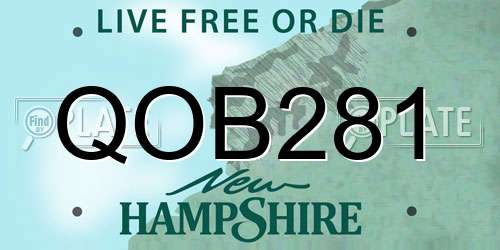 QOB281 New Hampshire License Plate