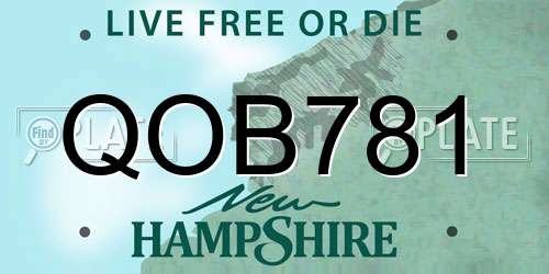 QOB781 New Hampshire License Plate