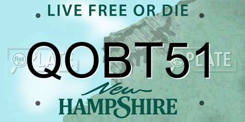 QOBT51 New Hampshire License Plate