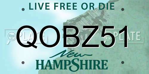 QOBZ51 New Hampshire License Plate