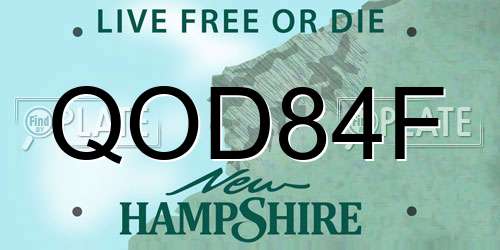 QOD84F New Hampshire License Plate