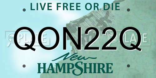 QON22Q New Hampshire License Plate