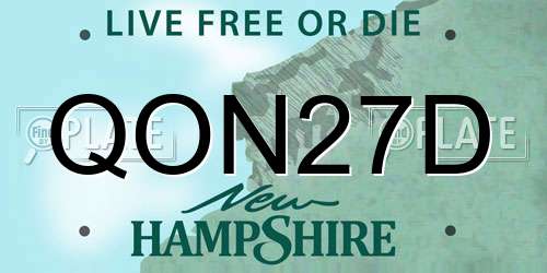QON27D New Hampshire License Plate
