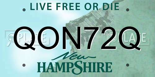 QON72Q New Hampshire License Plate