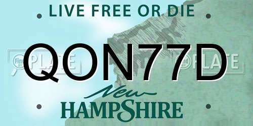 QON77D New Hampshire License Plate