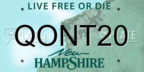 QONT20 New Hampshire License Plate