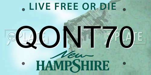 QONT70 New Hampshire License Plate
