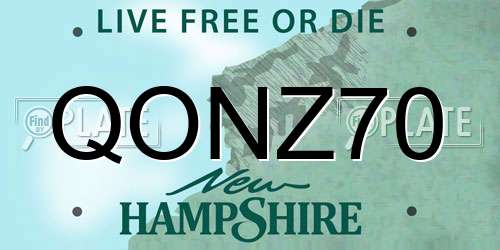 QONZ70 New Hampshire License Plate