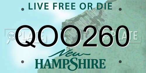 QOO260 New Hampshire License Plate
