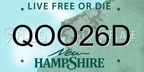 QOO26D New Hampshire License Plate