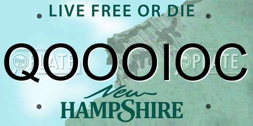 QOOOIOC New Hampshire License Plate