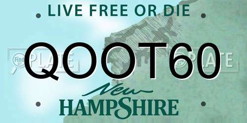 QOOT60 New Hampshire License Plate