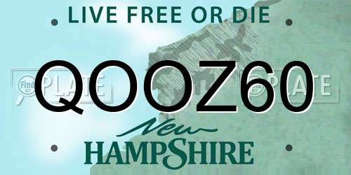 QOOZ60 New Hampshire License Plate