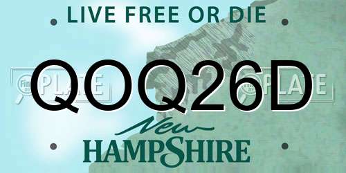 QOQ26D New Hampshire License Plate