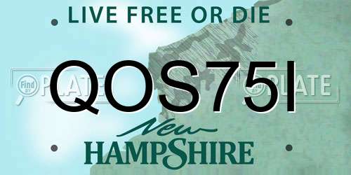 QOS75I New Hampshire License Plate