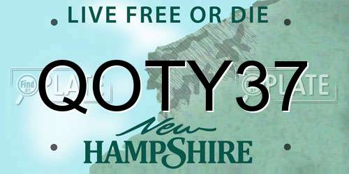 QOTY37 New Hampshire License Plate
