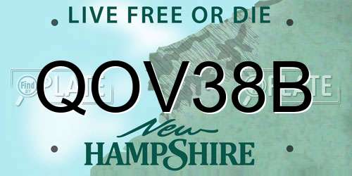QOV38B New Hampshire License Plate