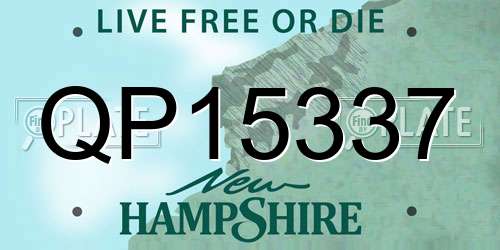 QP15337 New Hampshire License Plate