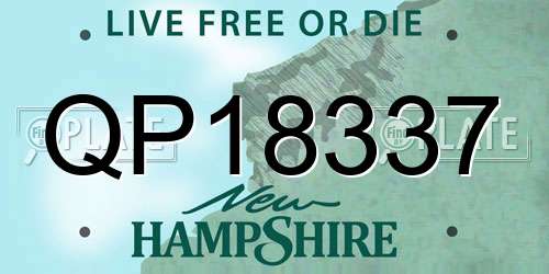 QP18337 New Hampshire License Plate