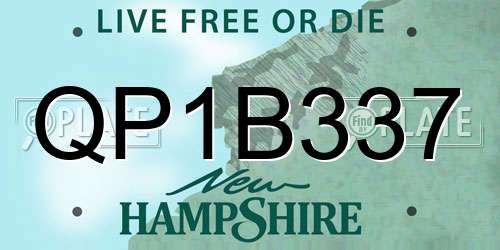 QP1B337 New Hampshire License Plate