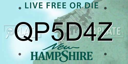 QP5D4Z New Hampshire License Plate