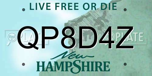 QP8D4Z New Hampshire License Plate