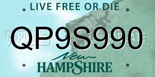QP9S990 New Hampshire License Plate