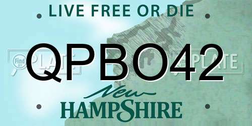 QPBO42 New Hampshire License Plate