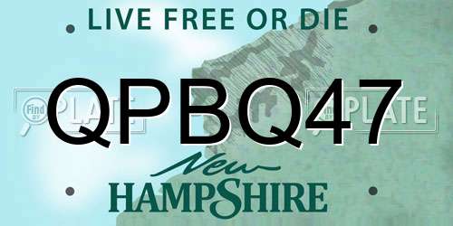 QPBQ47 New Hampshire License Plate