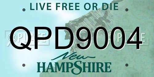 QPD9004 New Hampshire License Plate