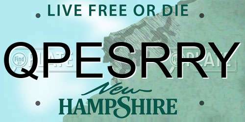QPESRRY New Hampshire License Plate