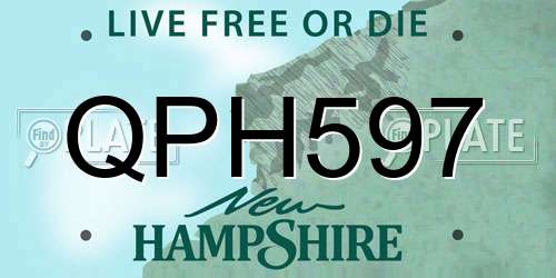 QPH597 New Hampshire License Plate