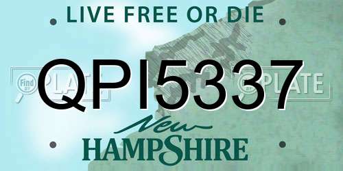 QPI5337 New Hampshire License Plate