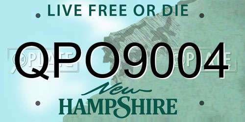 QPO9004 New Hampshire License Plate
