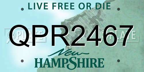 QPR2467 New Hampshire License Plate