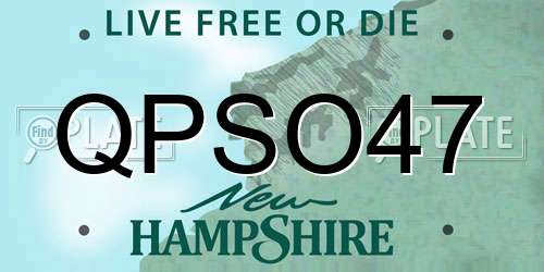 QPSO47 New Hampshire License Plate